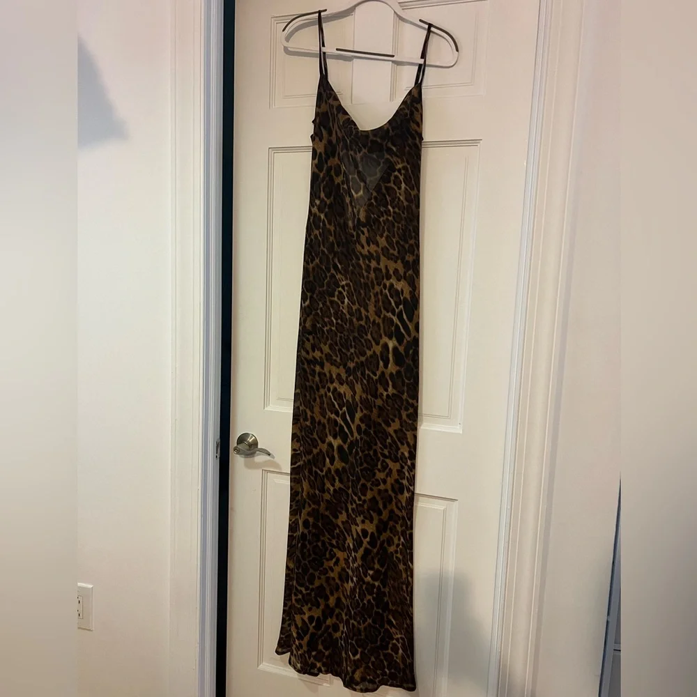 Leopard Print Sheer Maxi Dress - Picture 3 of 6